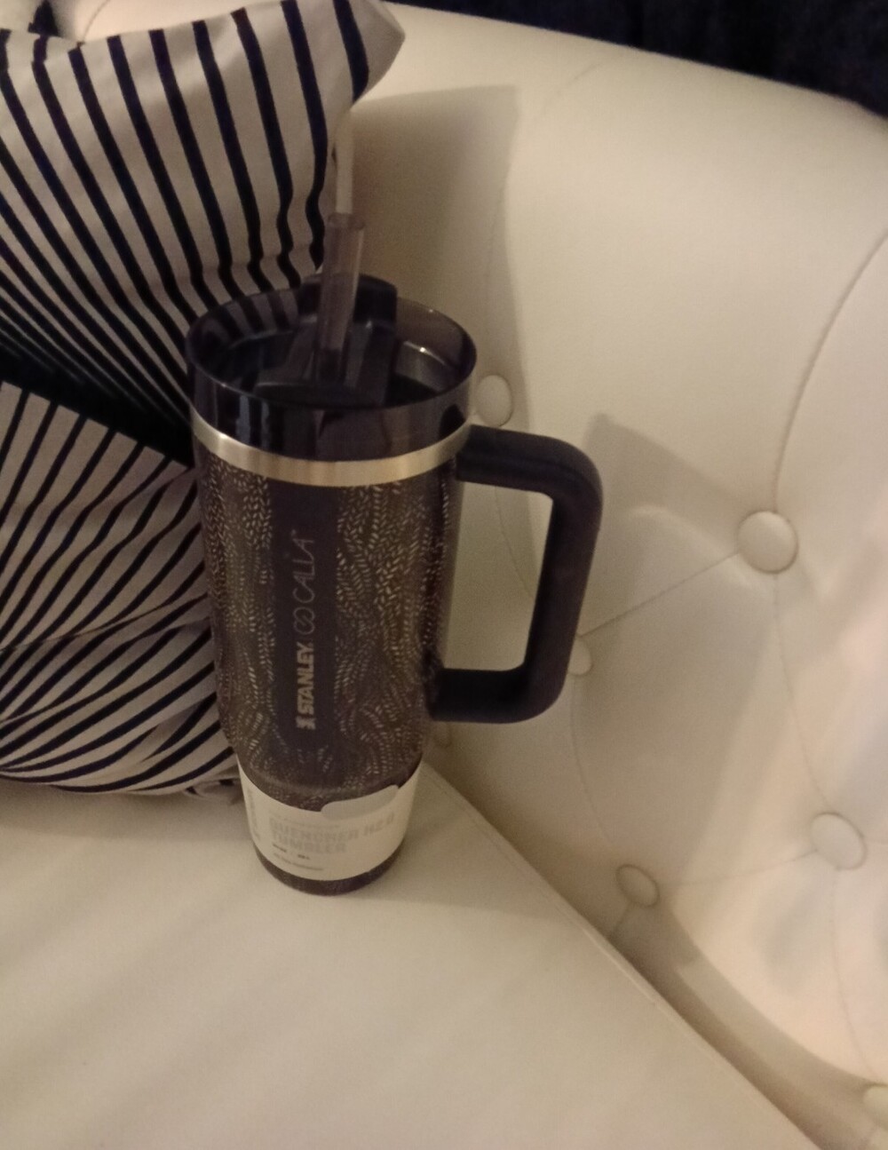 Stanley Black Textured Travel Mug with Handle and Clear Lid